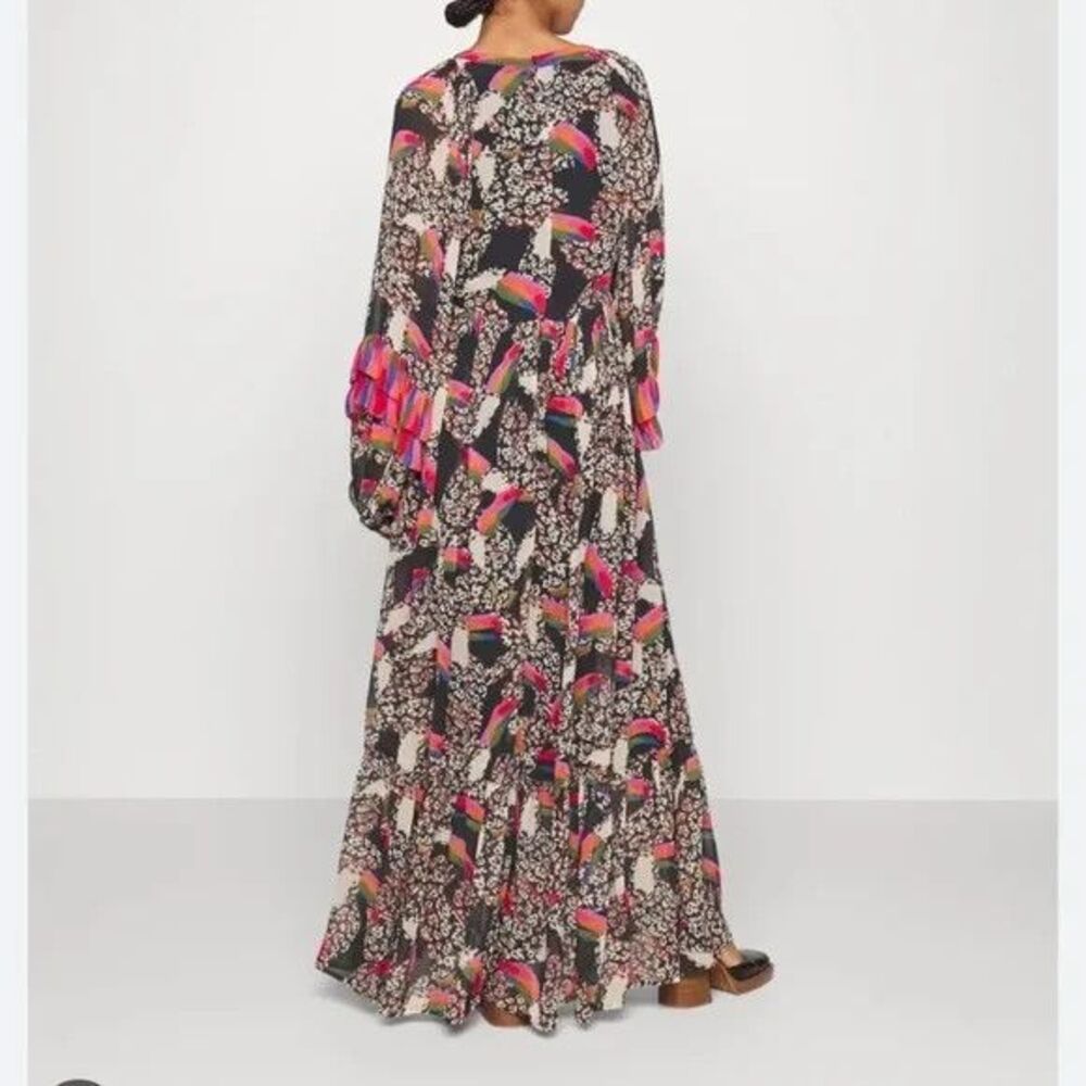 Farm Rio Maxi, Leopard Toucan, Relaxed, Long Sleeve, Medium, New! Retail $315 - Picture 4 of 8